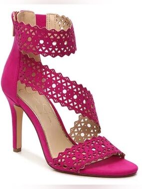 Jessica Simpson Magenta 💖 Pink Laser-Cut Strappy Heels